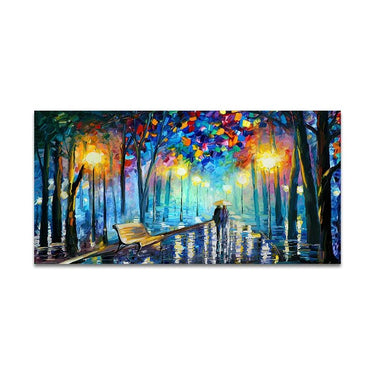 Vibrant Rainy Garden Abstract Canvas Art - InspiredGrabs.com